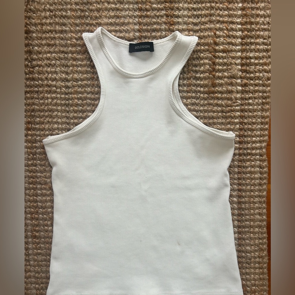 Gold Sign Ribbed Stretch-Jersey tank - the Laurel size L.